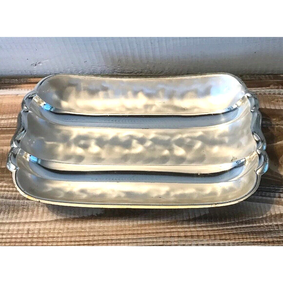 Vintage 1950s WMF-IKORA Silver Plate Footed Serving Tray Swirl Brushed Finish - Picture 1 of 12